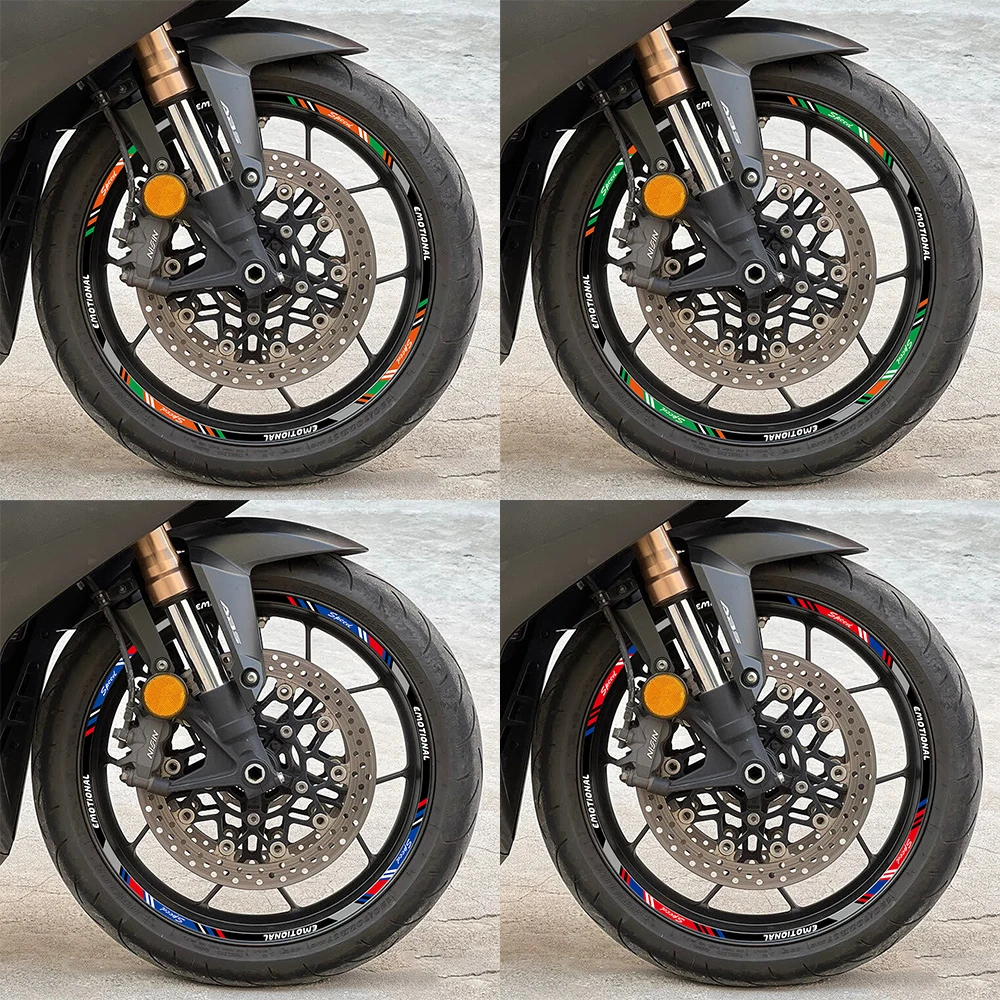 Motorcycle Wheel Rim Sticker 17inch Film Tire Border Reflective Decals Emotional Speed Power Motor Accessories Modifi Decoration