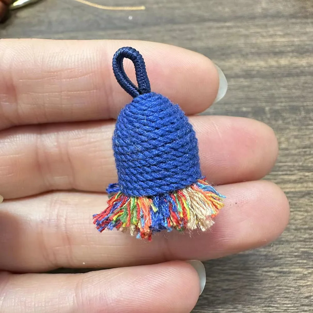 

4Pcs Colored Mini Tassel Charms Cotton Thread Tassel Head Pendants Decorative Keychain Bag Purse DIY Craft Accessories