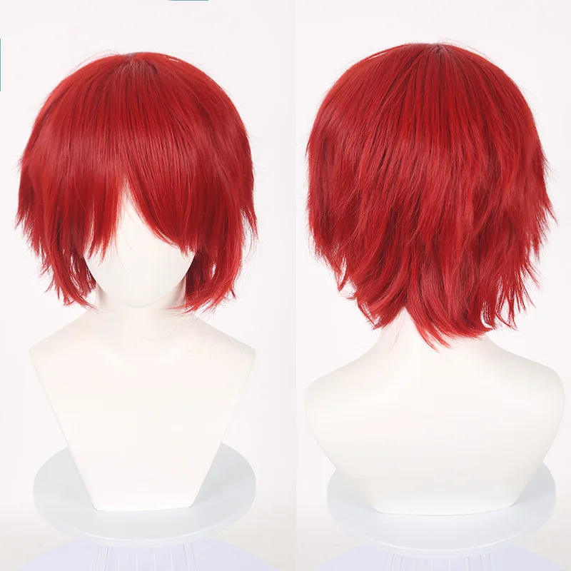 30 cm Universal-Cosplay-Perücke, Anti-Locken, gesichtsreduzierend, mehrfarbige Optionen, kurzes Hochtemperatur-Seidenhaar mit einem zerzausten Oberteil