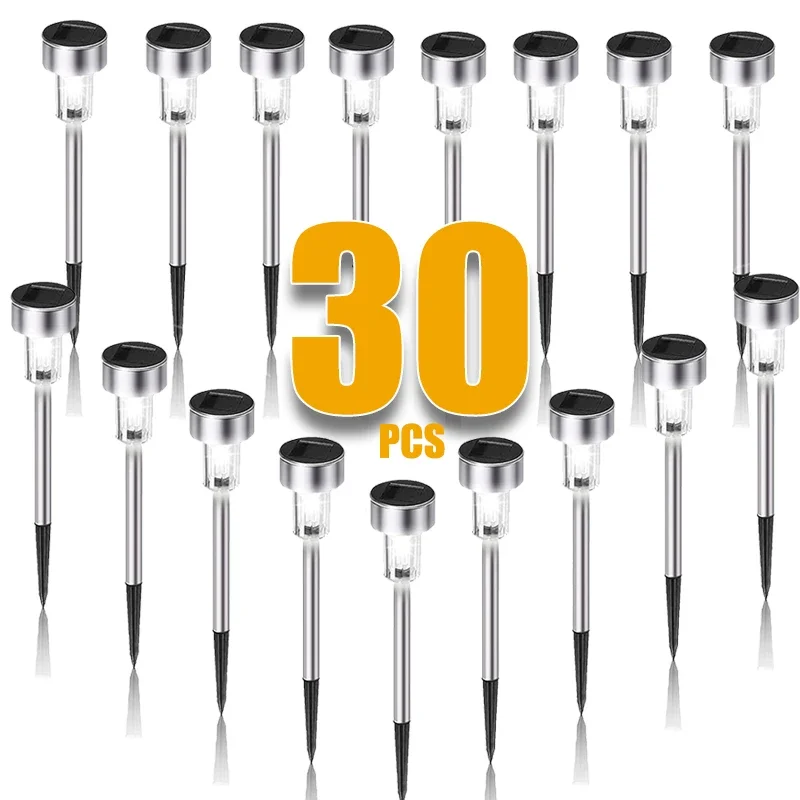 

Solar Outdoor Lights Waterproof - Solar Powered Garden LED Landscape Lighting for Pathway, Patio, Yard Decoration 10/20/30-Pack