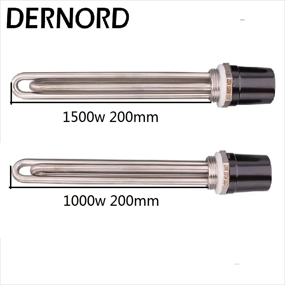 DERNORD DN25 Water Heater Element 1' BSP Immersion Heating Resistance 220v 1/1.5kw SUS304 Tubular Electric Heater