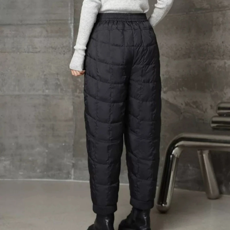 سميكة مبطنة بالصوف المرأة السراويل الشتاء يندبروف العزل الحراري مقاوم للماء Downcotton محشو سراويل تقليدية