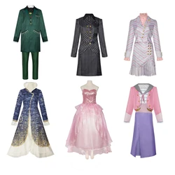 Magic Witch cosplay costume Halloween Glinda pink striped suit cosplay stage performance costume