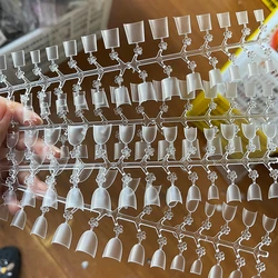 60pcs Half Cover Sculpted Nail Tips Clear Short Round Square Almond Fake Nail Extra Short Fake Nails Supplies Manicure Tools #TD