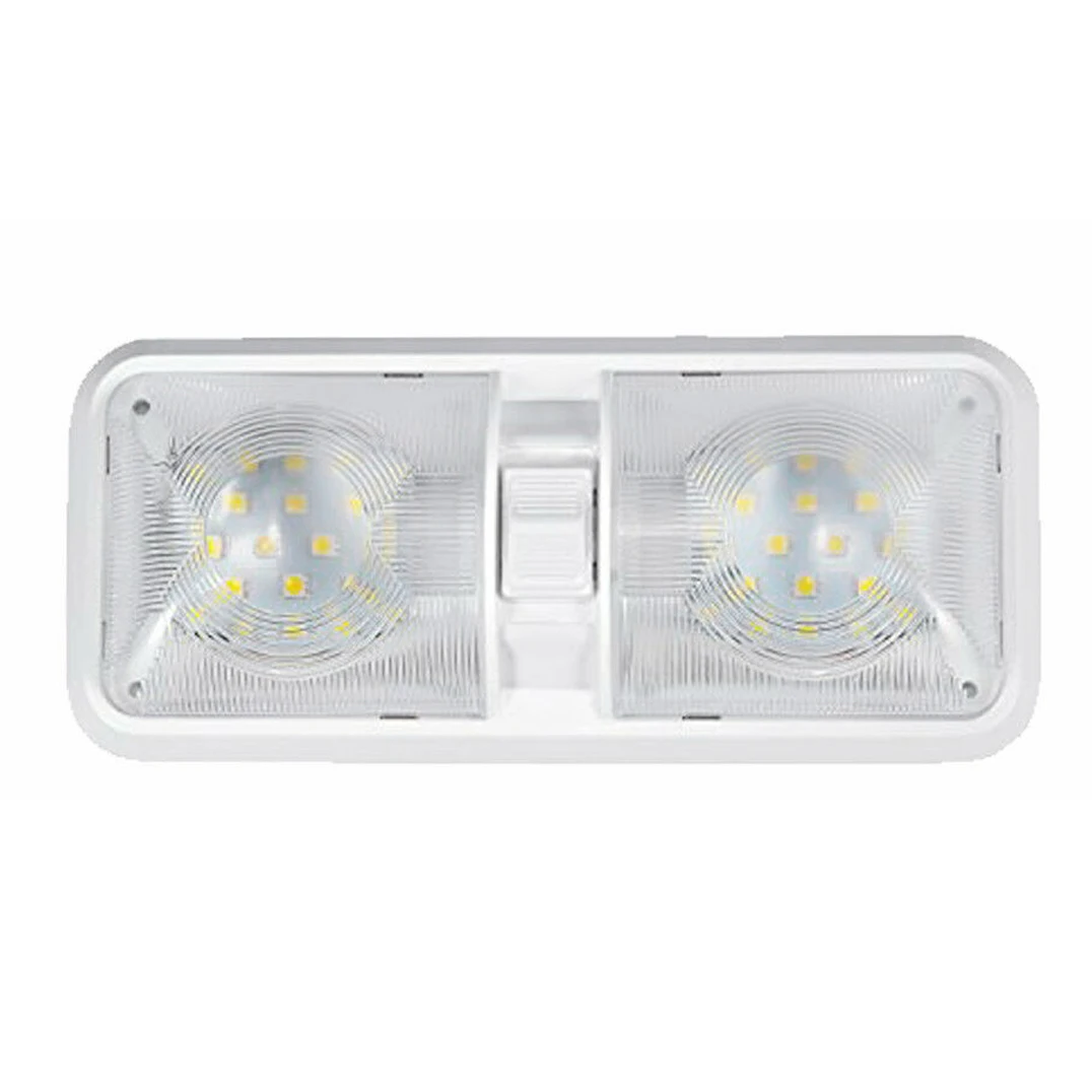 

A48M-Professional Universal Car Ceiling Double Dome Light for Camper Trailer Marine RV 48 LED 12V 520LM Car Light Lamp White Roo
