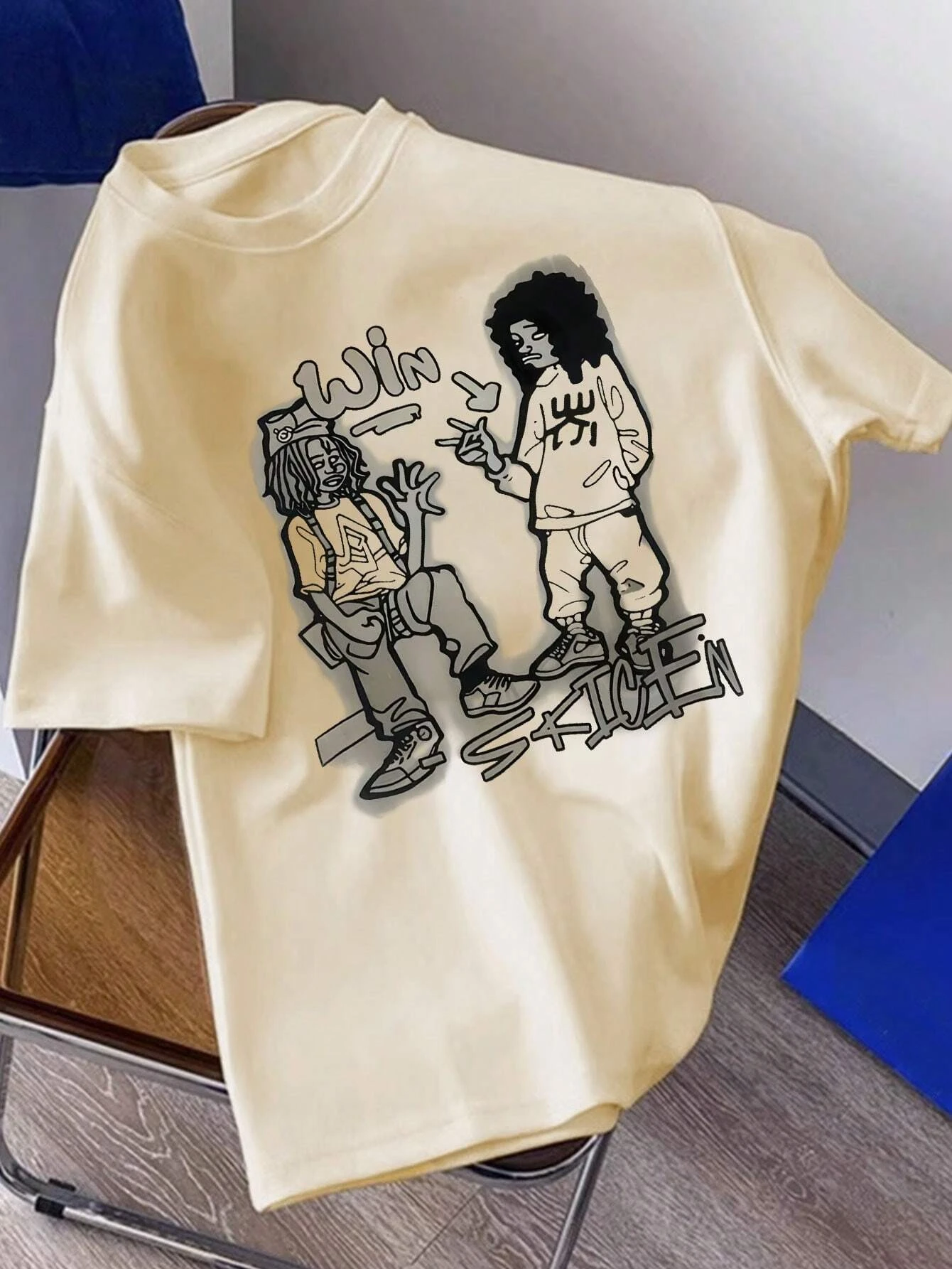 

Boy Girl Cartoon Printed Crew Neck T-Shirt Casual Short Sleeve Knitted Tee , Neutral Clothing, Spring & Summer Top