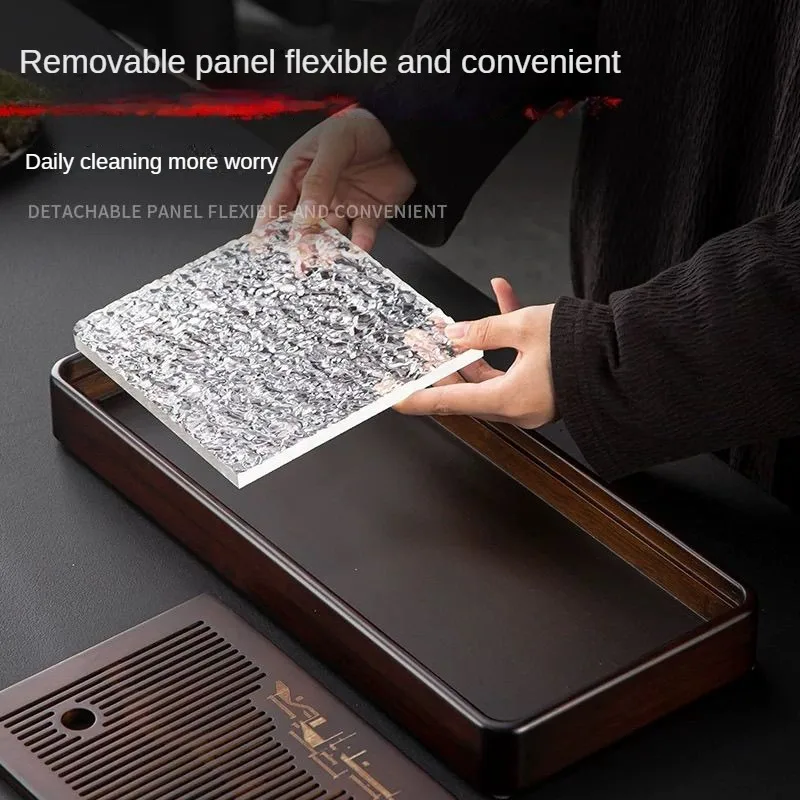 

Tea Tray New Simple Tea Sea Bamboo Japanese Water Storage Kung Fu Tea Set Drain Tea Table Small Household Tray Dry Bubble