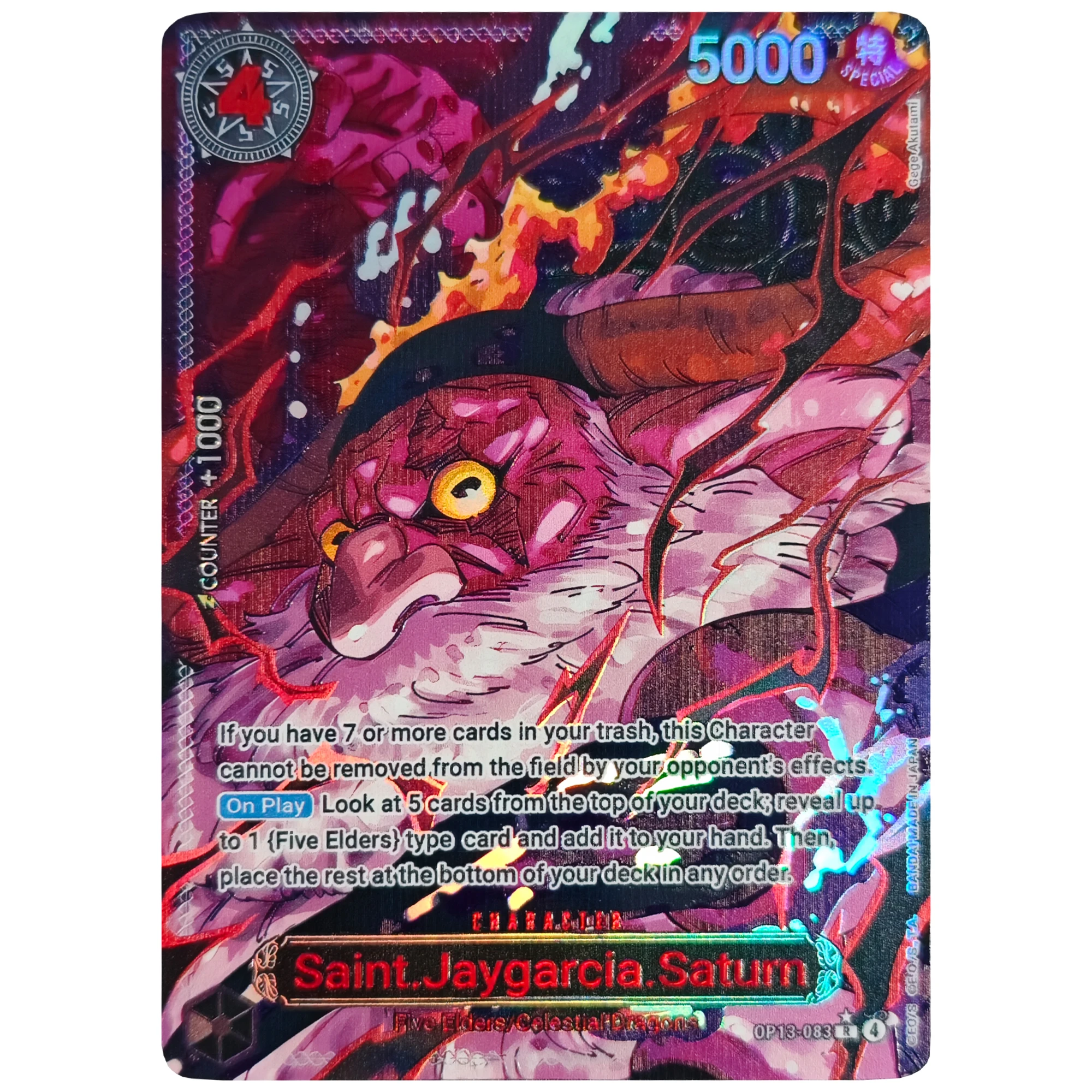 قطعة واحدة OP13 الإنجليزية خمسة كبار السن نادر جودة عالية الملمس بطاقة فلاش الذاتي الكلاسيكية أنيمي جمع بطاقة لعبة هدية