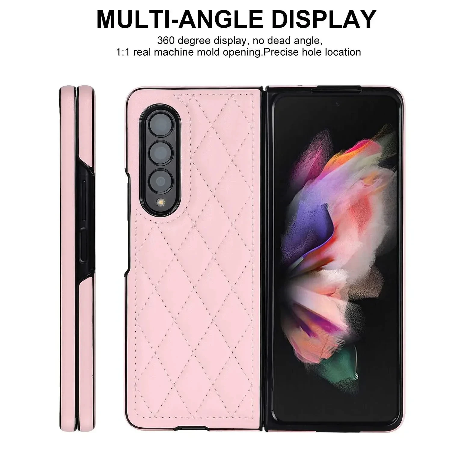 

For Samsung Galaxy Z Fold 5 4 3 5G Luxury Premium Lambskin Leather Phone Case Fashion Camera Protection Shockproof Back Cover