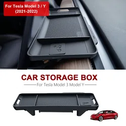 Car Organizer For Tesla Model Y Model 3 Screen Rear Storage Box Invisible Organizer Tray 테슬라 Accessoires Intérieur 자동차용품