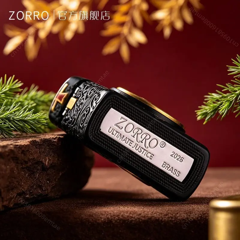 

Zorro new Constantine cinnabar colored fuel lighter, high-end windproof grinding wheel lighter, cigarette accessories,men's gift