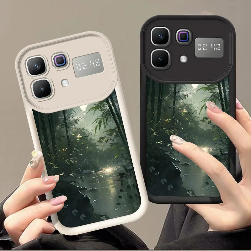 Flexible Silicone Case For Infinix Note 60 Pro Note Edge Protective Cover Shockrpoof Moonlight Print Pattern Funda