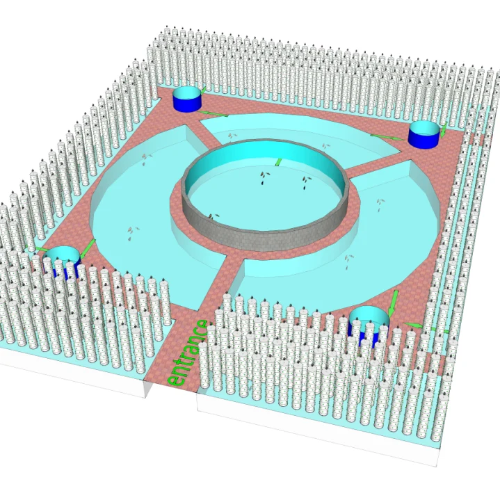 NEW Agriculture Multi-span Greenhouse/agriculture productive with aquaponic hydroponics system/green