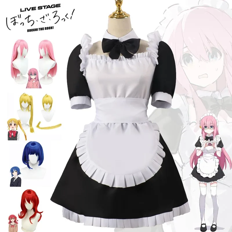 

Bocchi The Rock Cosplay Costume Gotou Hitori Yamada Ryo Ijichi Nijika Kita Ikuyo Maid Dress Lolita Outfits Halloween for Girls