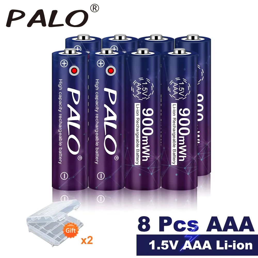 PALO 1.5V 900mWh Li-ion AAA Rechargeable Battery Lithium Liion Rechargeable Batteria For Toy Wireless Mouse Shaver Microphones