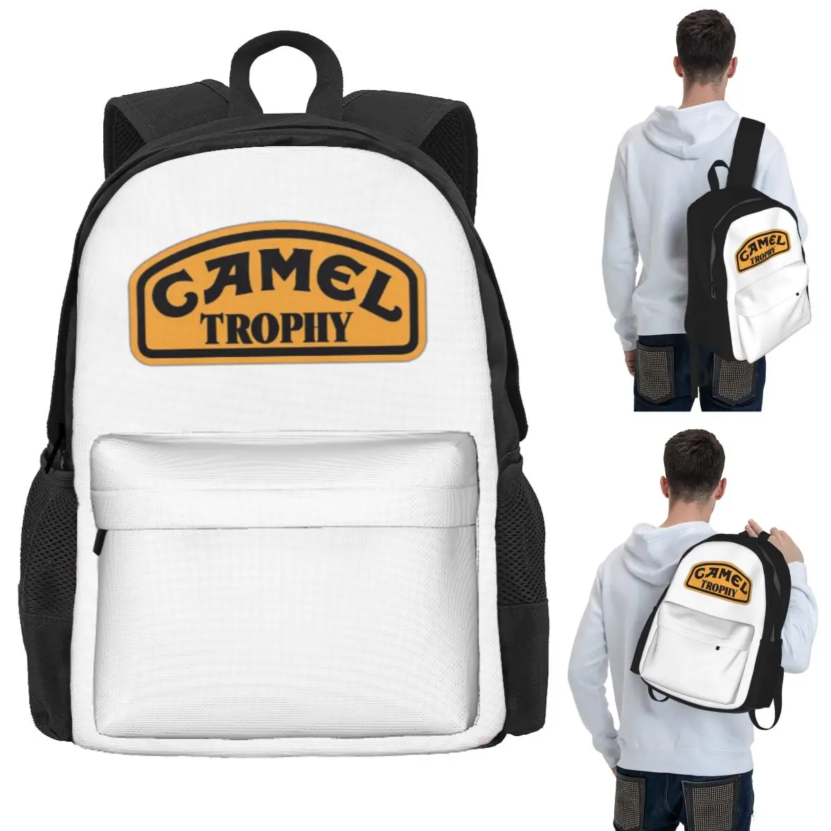 

Camel Trophy Classic Logo Student Backpack School Bag Hiking Travel Daypack for Men Women Bookbag Shoulder Bags