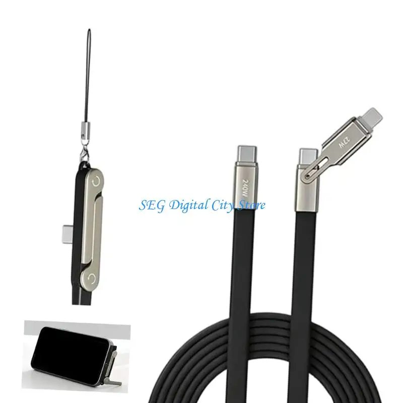 

U75B Adjustable Foldable Phone Stand Integrated Silicone Charging Cable 1.2m 240W Suitable for Fast Charging and Easy Use