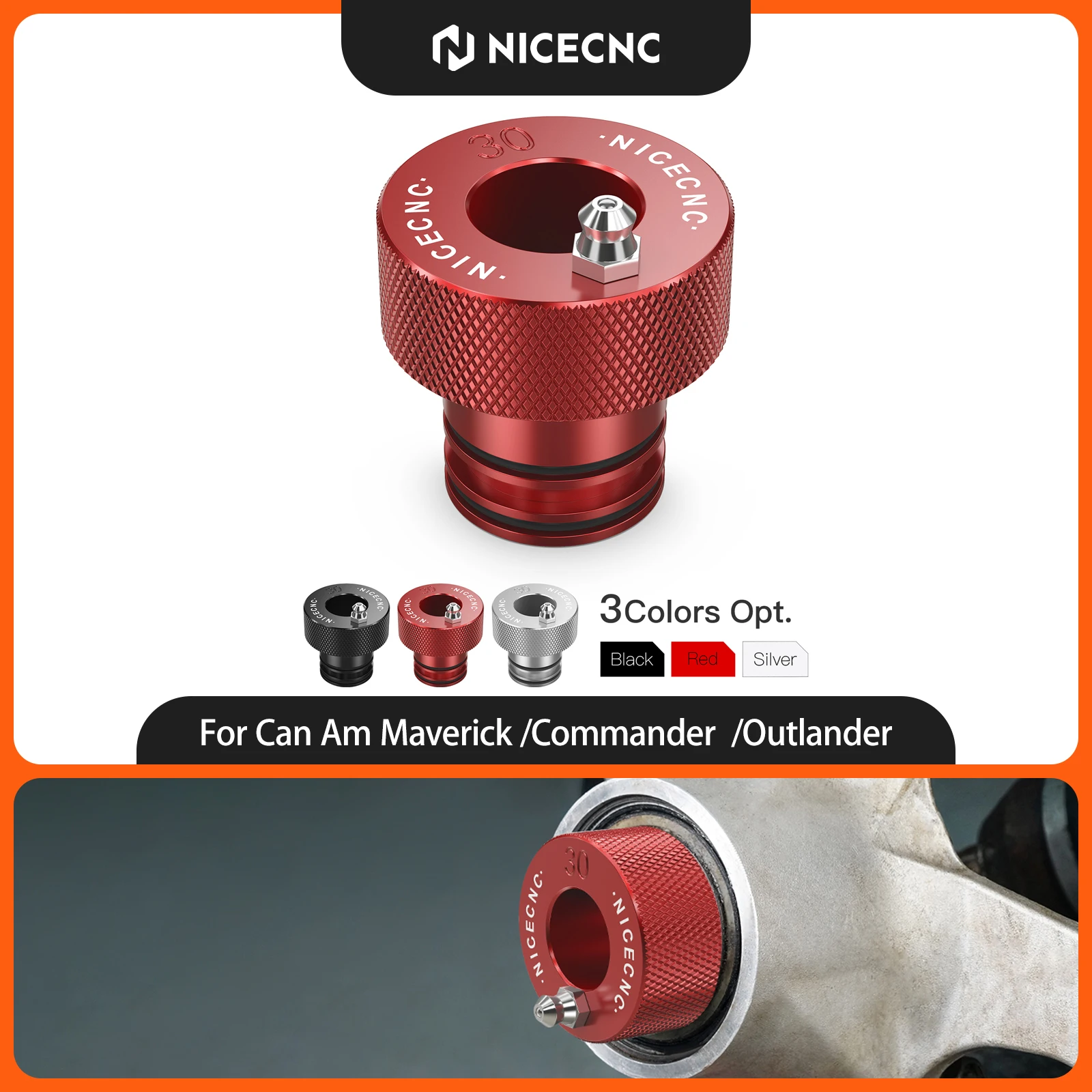 NICECNC For Can Am Maverick X3 2009-2018 30MM Wheel Bearing Greaser Tool For Canam Commander Outlander 1000 UTV Accessories