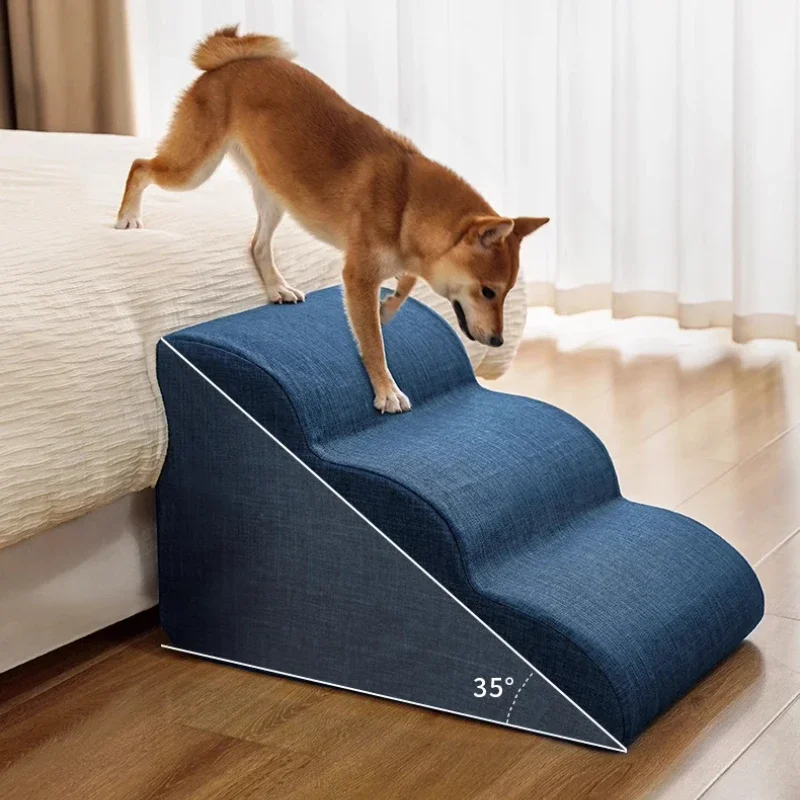 

2/3/4/5 Step Stair Dog/Cat Ramp Ladder Memory Foam Sponge Bedside Slope Removable Washable Training Pet Ramp Stairs Pet Supplies