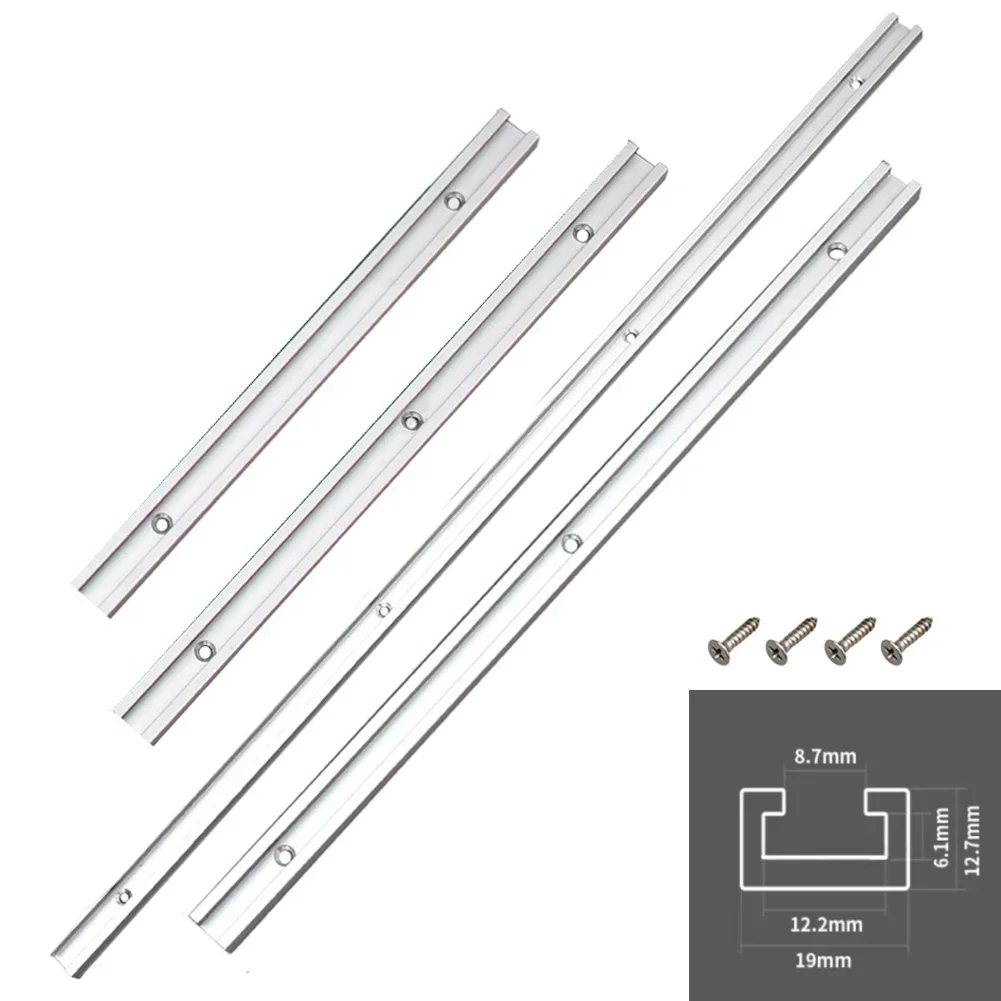 

1pc Miter T Track 30/40/50/60cm 3/4x1/2 T Track Ratchet Track Clamp Holder With Center Guide Track For Woodworking Tables