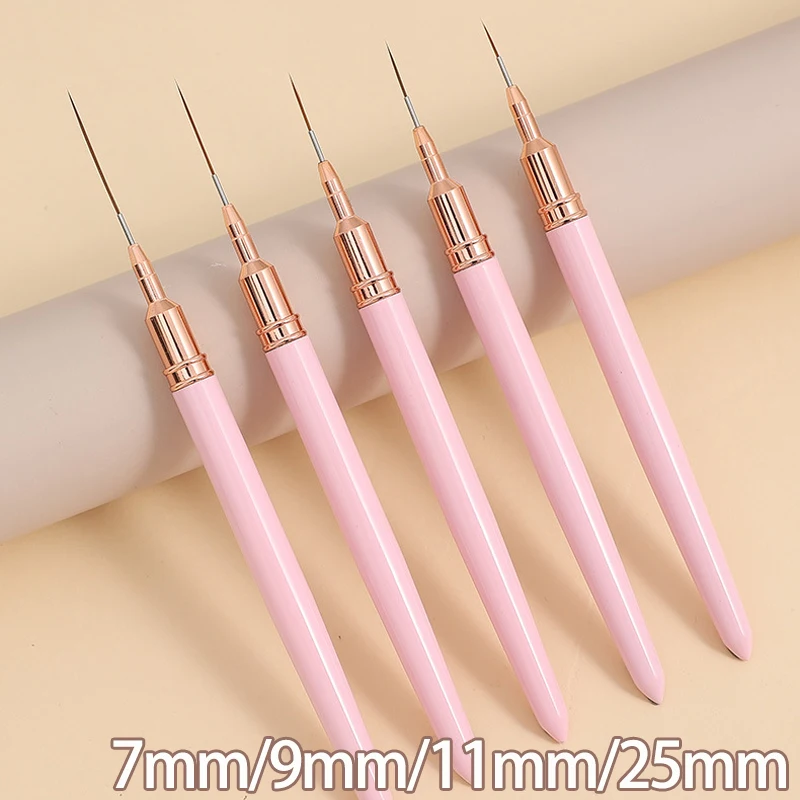 7/9/11/15/25MM Nail Liner Brush Set Handle Nail Art Pen Brush Drawing Lines Stripe Painting Flower Pen Nail Art Manicure Tools