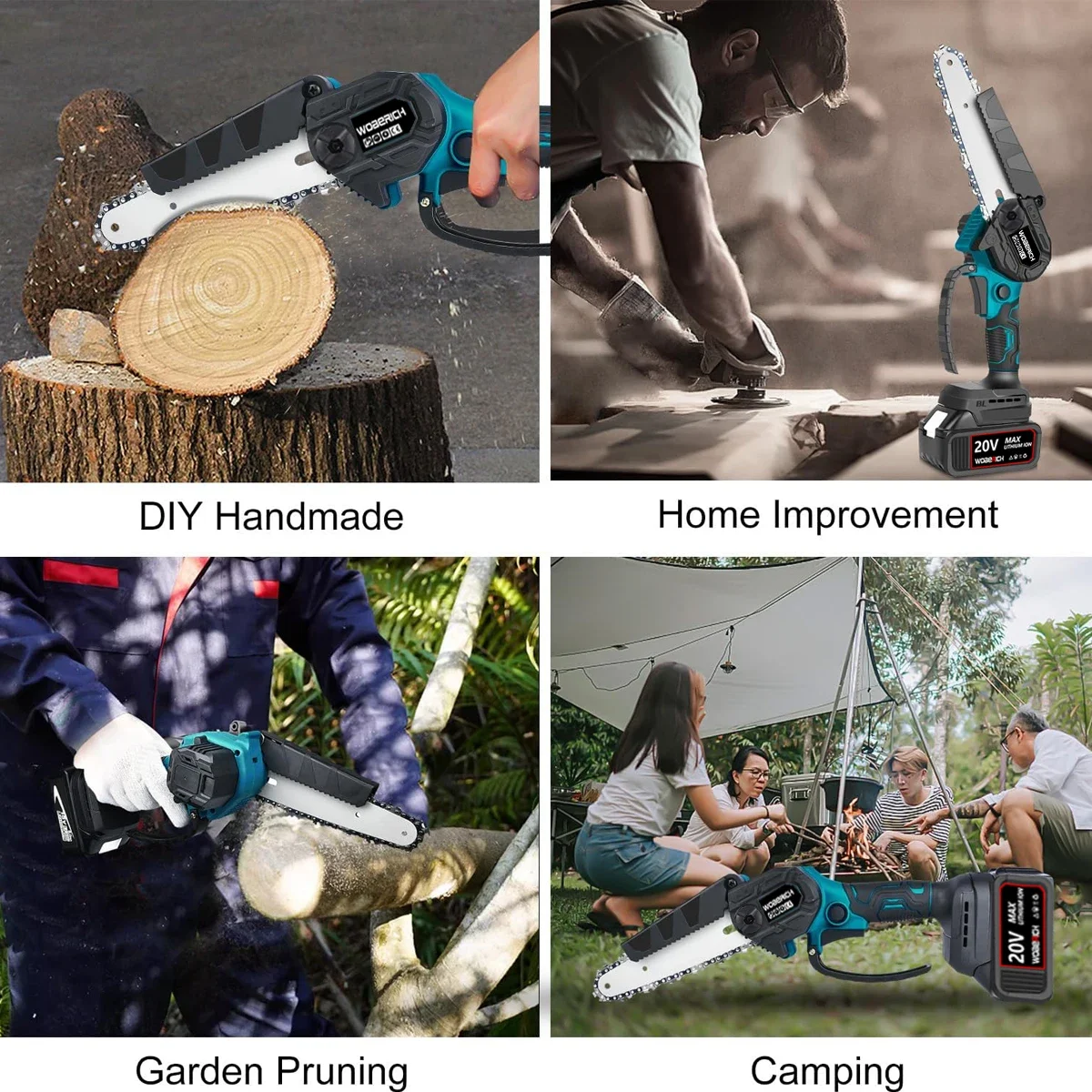 Brushless Mini Electric Chain Saw Cordless Woodworking Garden Power Tools Home Logging Cutter (No Battery) For Makita 18V