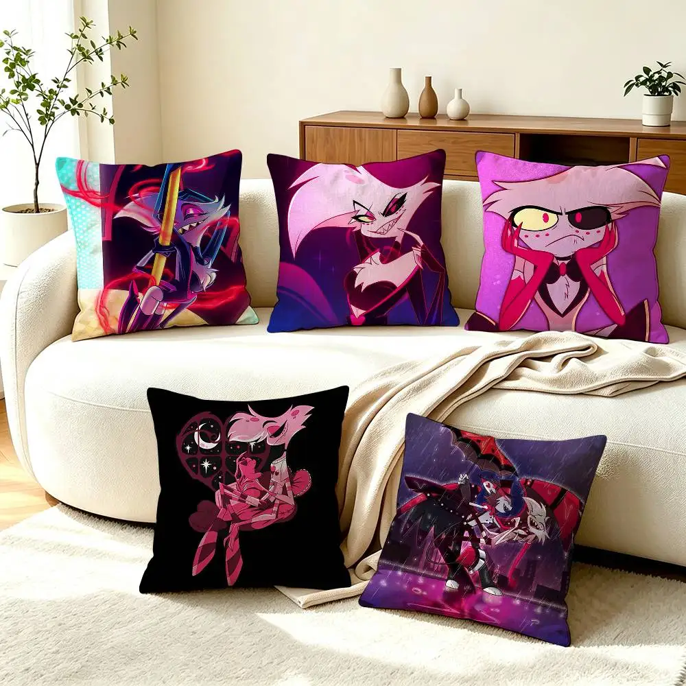 A-Angel Dust Hazbin Hotel  Square Double-Sided printed Pillow Case Bedroom Bedside Pillow Sofa Cushion Cover