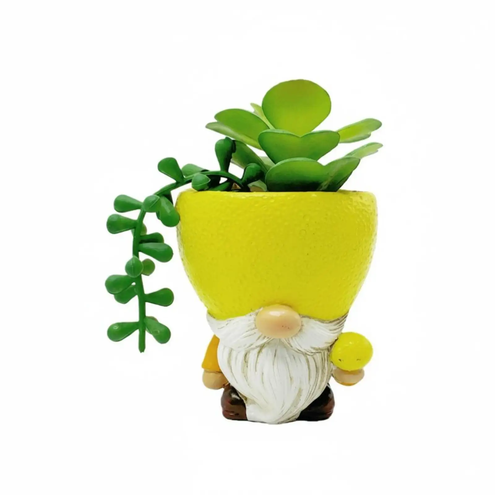 Blue White Lemon Desktop Figurine Artificial Plants Decor Resin Planter for Tabletop