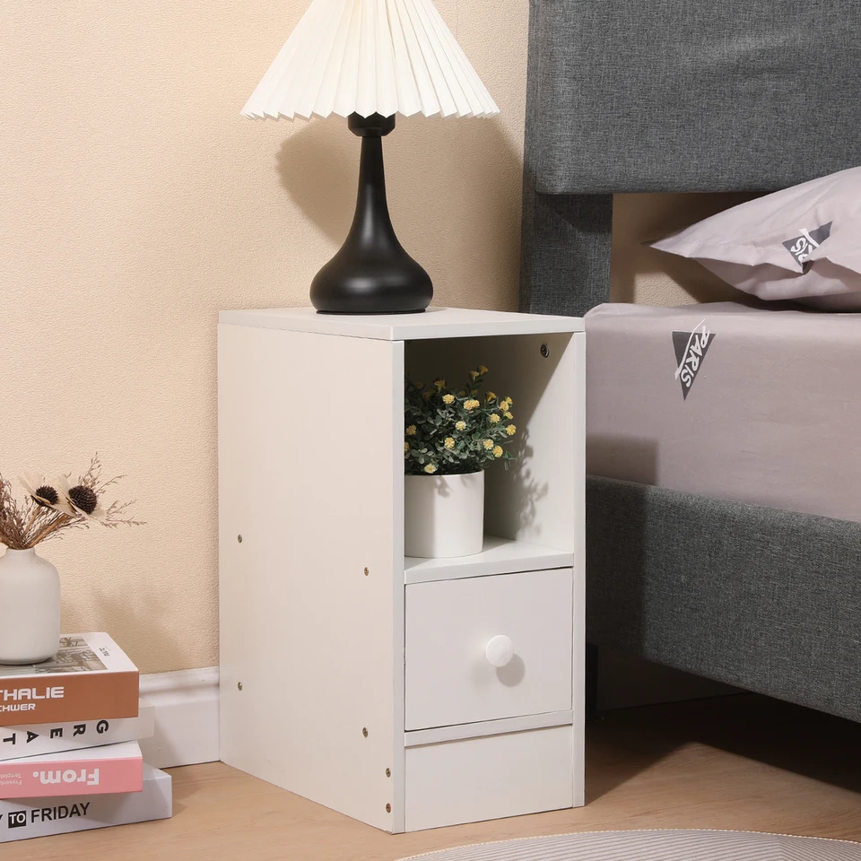 Compact Multi Purpose Bedside Cabinet with Storage