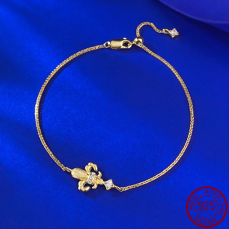 

New S925 Silver Ins Style Bracelet, Fashionable Retro Style, Brushed Iris Flower Bracelet, Stacked Handpiece, Wedding Jewelry