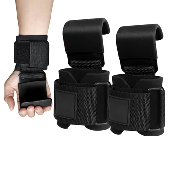 2pcs Fitness lifting hook, hand grip support hard pull lifting hook wrist strap fitness…