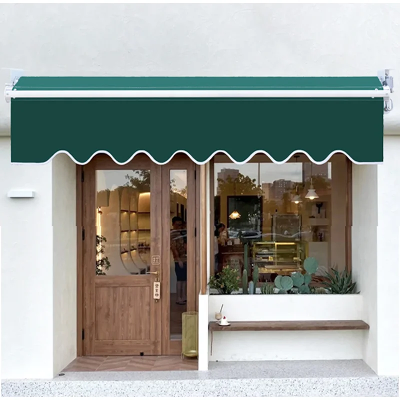 Electric Telescopic Patio Awning  Waterproof Folding Arm Rain Shelter for Courtyard  Balcony & Outdoor Gate  Remote Control