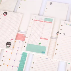 A5 A6 Kawaii 45 Vellen Losbladige Notebook Papier Refill Spiraal Bindmiddel Index Binnenpagina Dagelijks Maandelijks Wekelijks Agenda