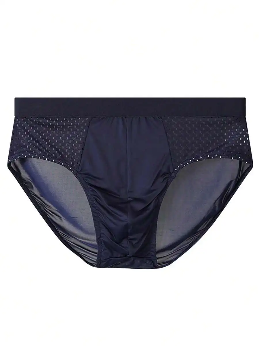 

Mens Breathable Mesh Triangle Briefs Solid Color Underwear