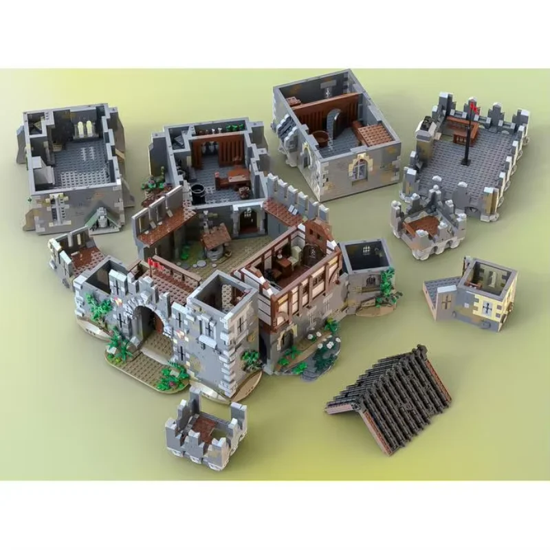 kinderen bakstenen kasteel middeleeuws speelgoed bouwstenen bakstenen leeuw kasteel serie moc architectuur voor kinderen set compatibele toren