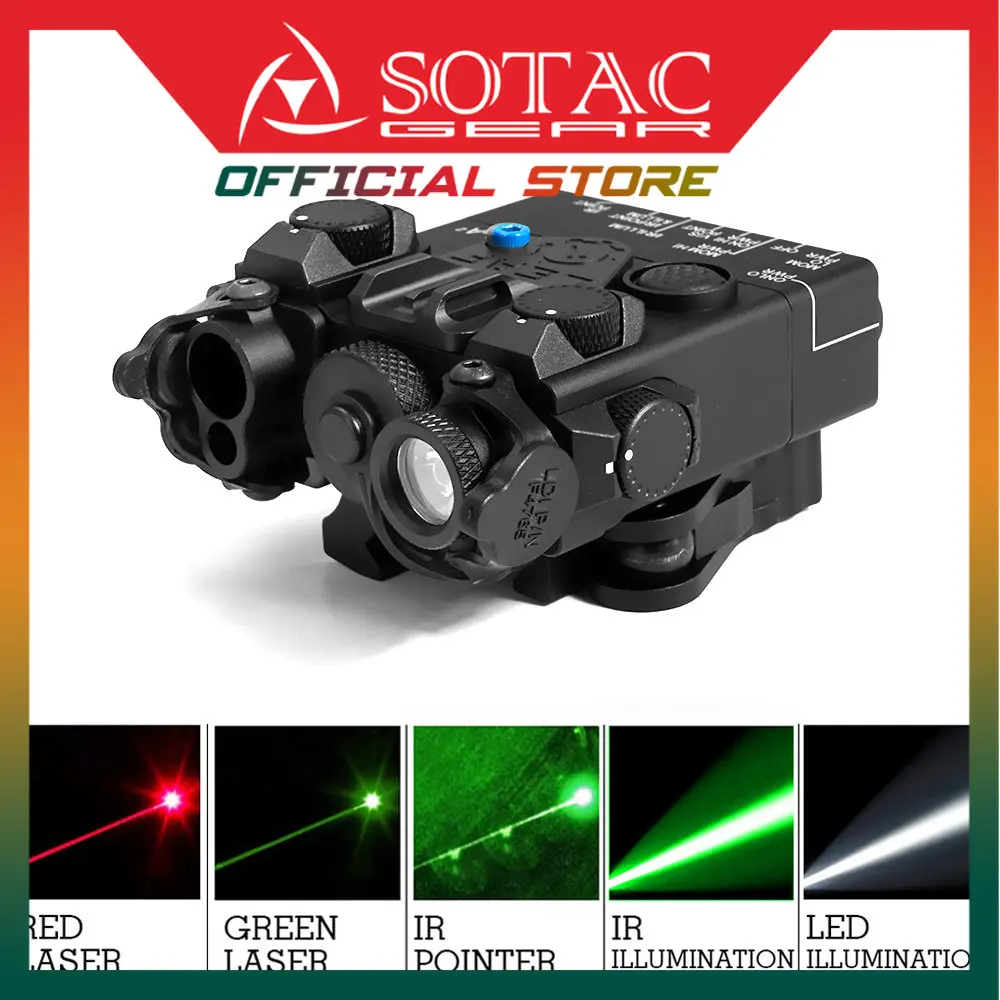 SOTAC DBAL-A2 Laser Sight, Dual Beam Aiming Pointer with 250 Lumen LED Light, IR Laser,Airsoft Accessories, PEQ-15A