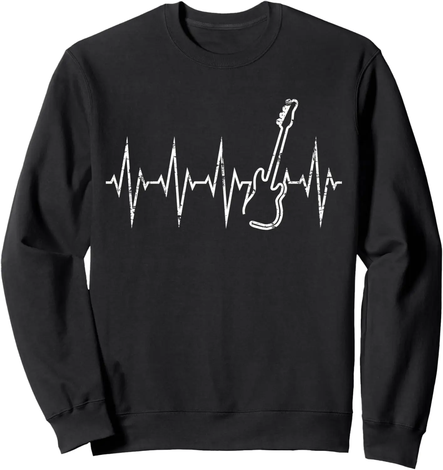 Heartbeat Pulse EKG Line With Bass Guitar Sweatshirt