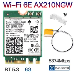 AX210 WiFi 6E Kablosuz Kart Bluetooth 5.3 802.11AX M.2 Tri Band 2.4G/5G/6Ghz Mini PCI-E Ağ AX200 Adaptörü Windows10/11