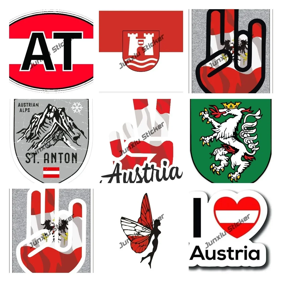 

Creative Austria Flag Car Decal Vienna Austria Die Cut PVC Sticker Austria A Office Home School Tuning Truck Car Accessories