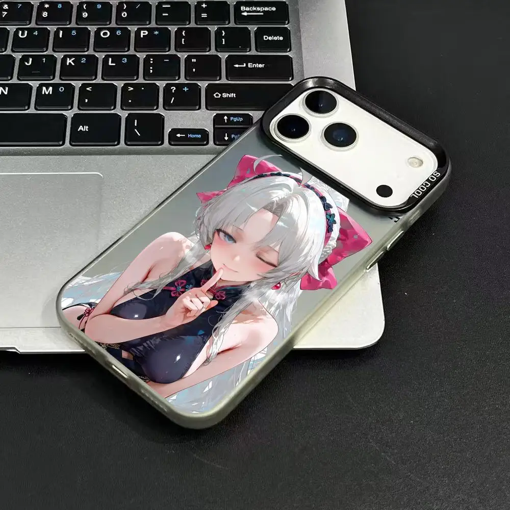 حافظة هاتف لهاتف آيفون 17 16 15 14 13 12 11 برو ماكس أسود أرجواني غير لامع ليزر معدني أورورا فوندا كارلوتا ويذرينج ويفز ويكي