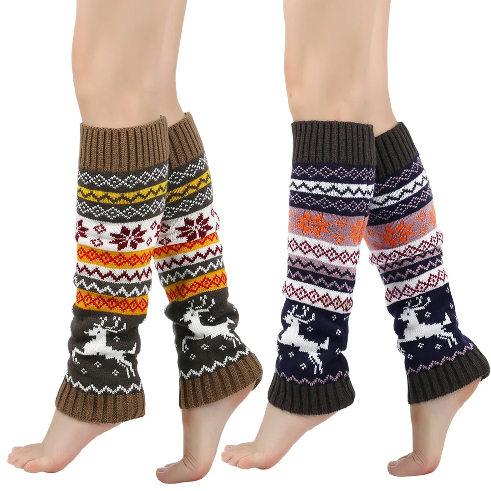 Knitted Leg Covers Festival Christmas Deer Leg Cover Warm Fashionable Leg Protection Christmas Socks Covers Warm Boot Covers