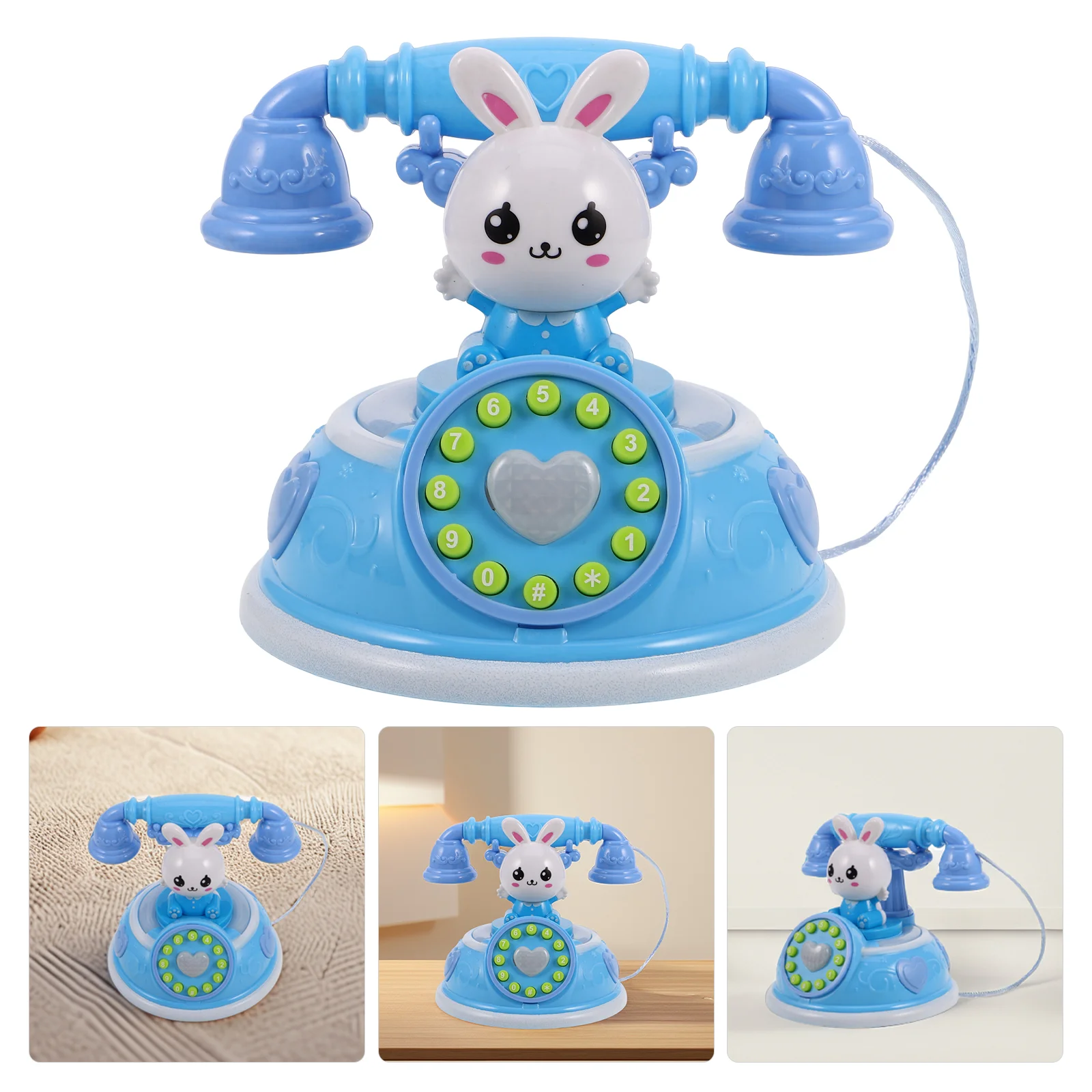 Retro Telephone Toy Cellular Training Electronic Landline Pretend Party Favor Kids Play Plastic Toddler Light Rotary