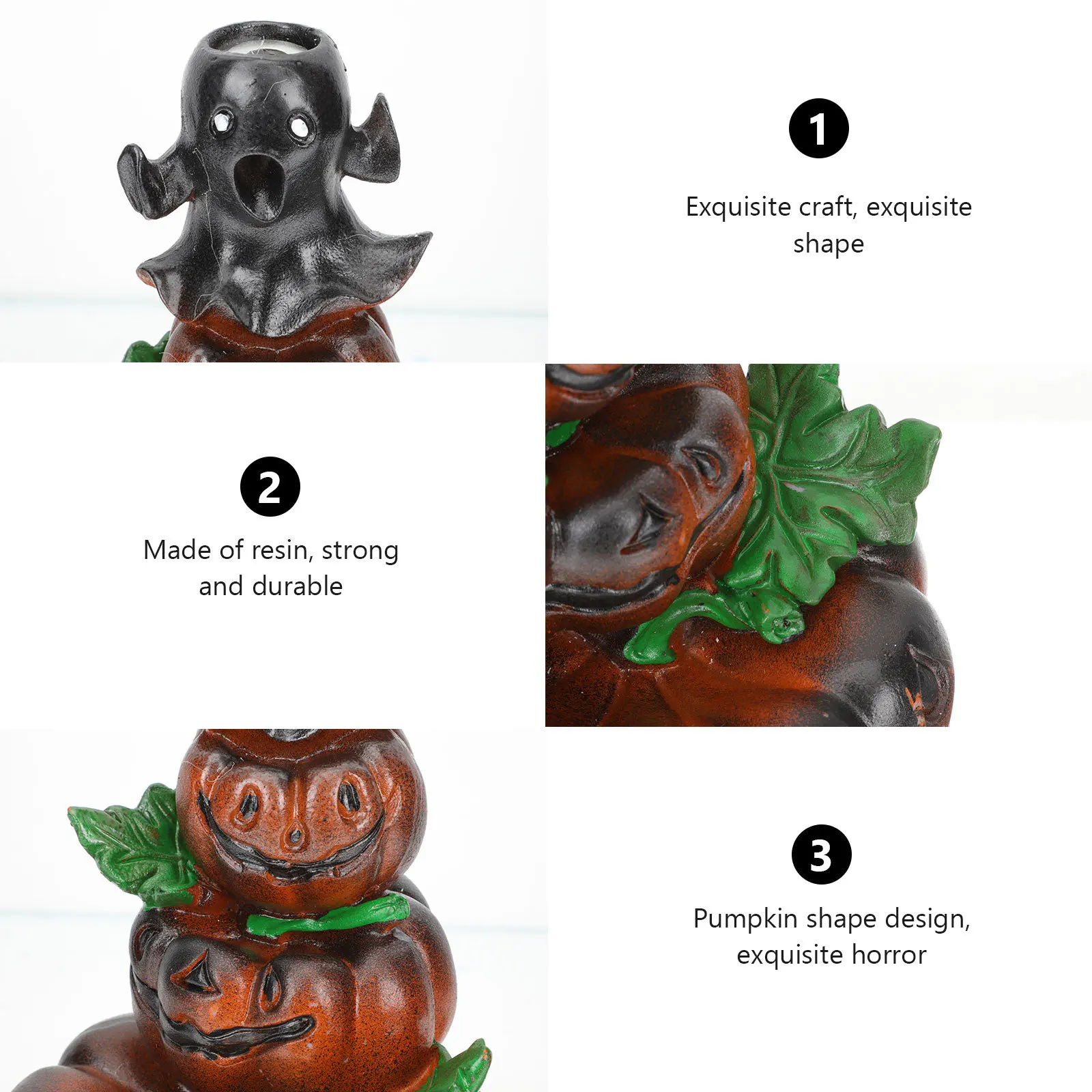 

Pumpkin Backflow Incense Burner Premium Resin Material Smooth Surface Home Office Meditation Yoga Room Adornment