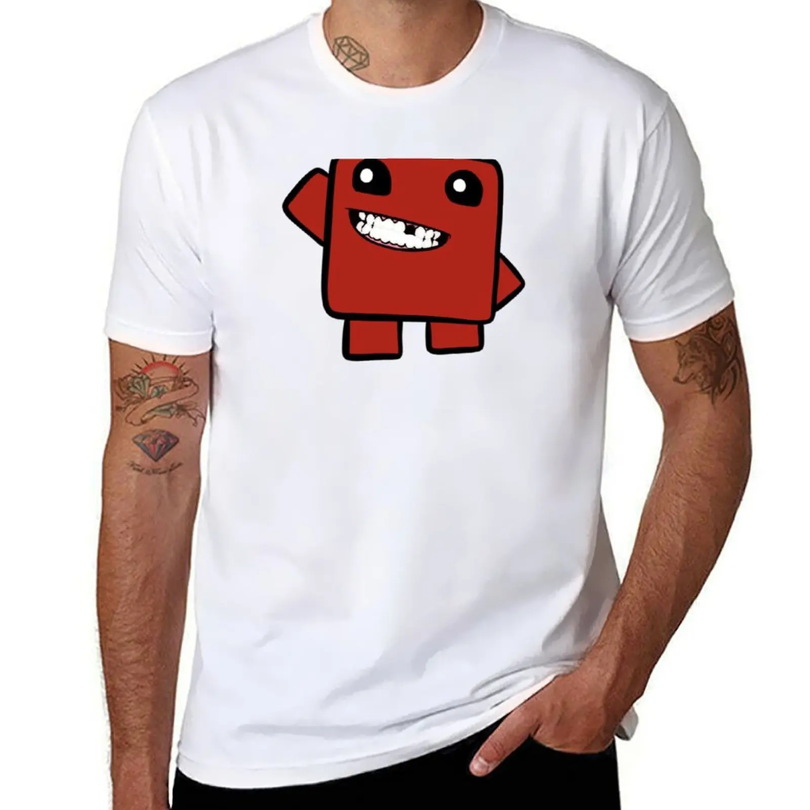 

super meat boy T-Shirt man t shirt summer man t shirts cotton t shirts for man pack white T-shirt