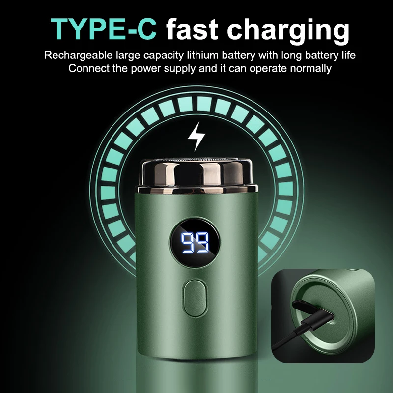 ماكينة حلاقة كهربائية صغيرة مقاومة للماء IPX-7، مطورة 2025، ماكينة حلاقة محمولة للسفر للرجال، شحن USB #5