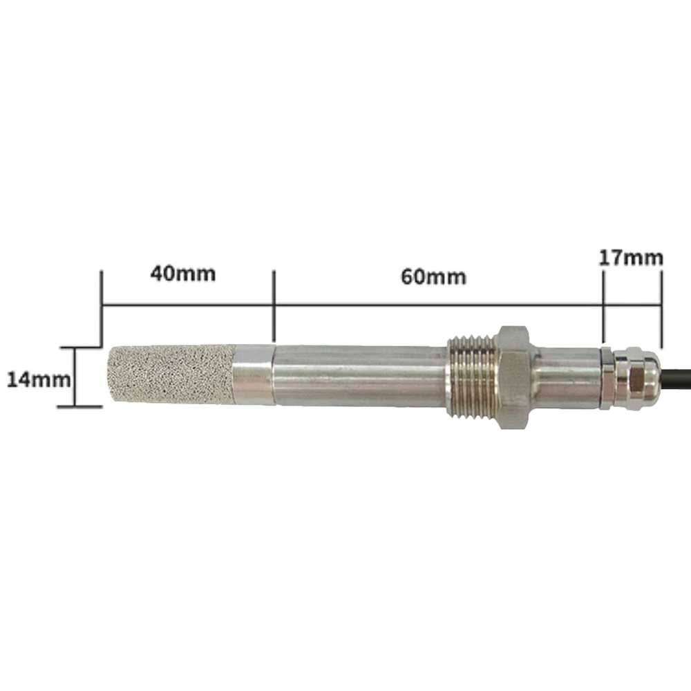 Temperature Humidity Sensor Probe Cable Metal Copper Head Digital Capacitance Sensors SHT30 2M Length I2C RS485 Output