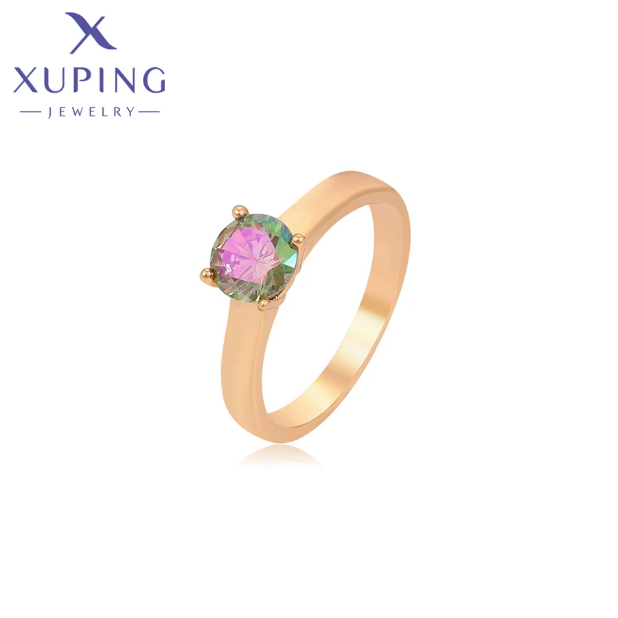 Pierścionek Xuping Jewelry, modny, elegancki, nowy wzór, platerowany złotem, idealny na prezent na przyjęcie, X000447347