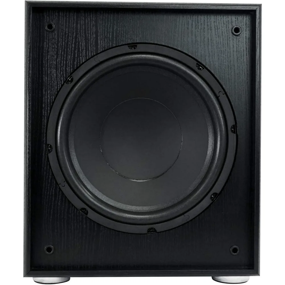 10" 600W Powered Home Theater Subwoofer, Deep Bass, Adjustable Crossover, Compact Design, Perfect for Movies and Music