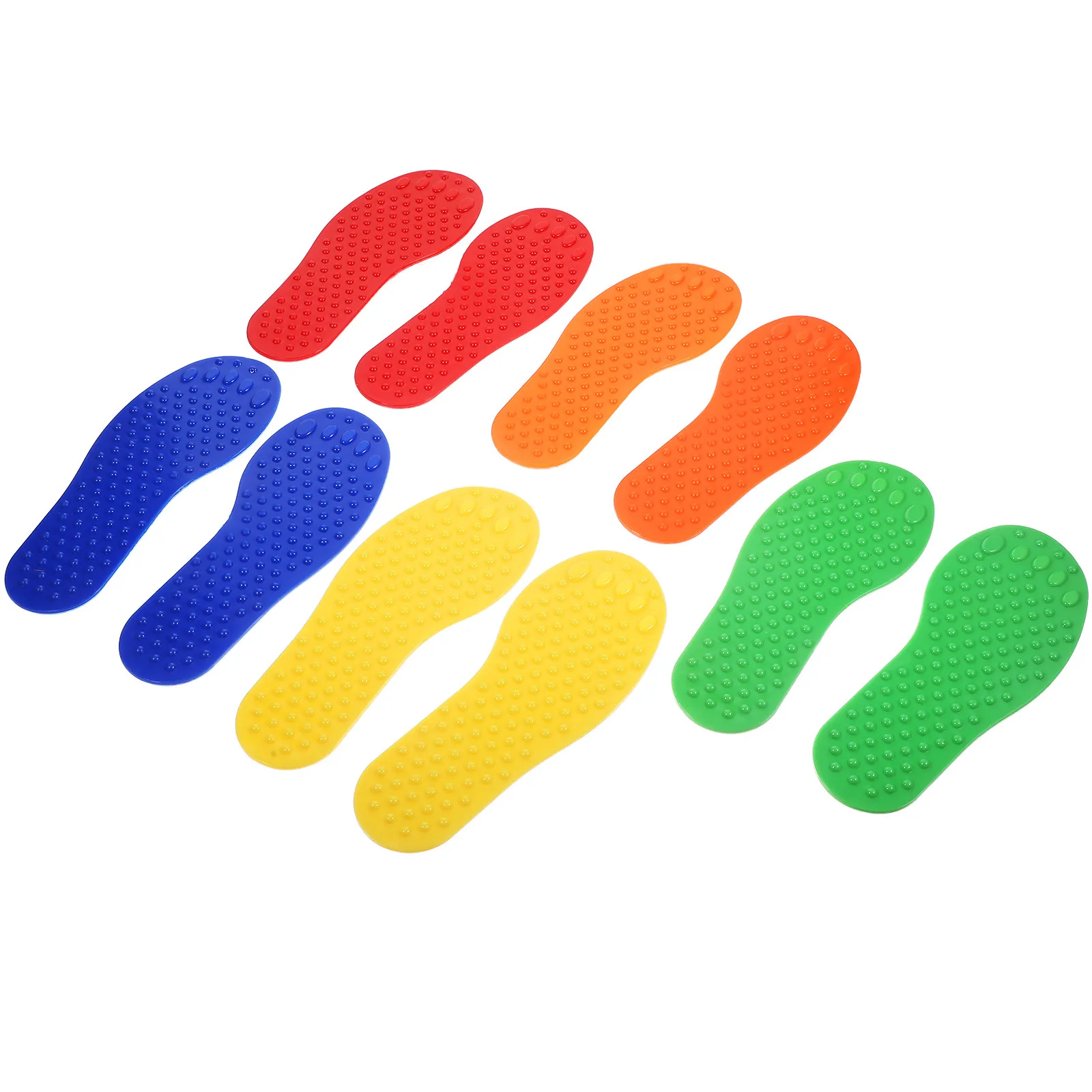 

10Pcs Colorful Foot-Shaped Floor Markers Sports Spot Markers for Tennis Court Training Equipment Football Soccer Training Signs