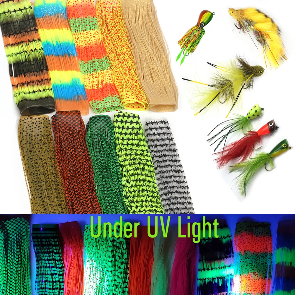 Vtwins Multiple Color UV Silicone Legs Skirt Barred Rubber Flutter Legs  Streamers Fly Fishing Sea Fishing Tying Material Tackle